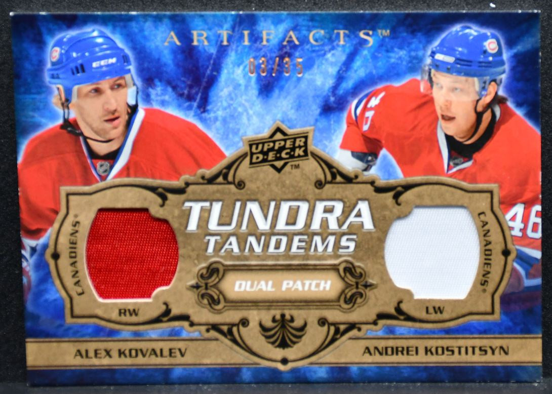 2008-09 Artifacts Tandems Patch Copper Kovalev/Kostitsyn 03/35 Jersey 4286