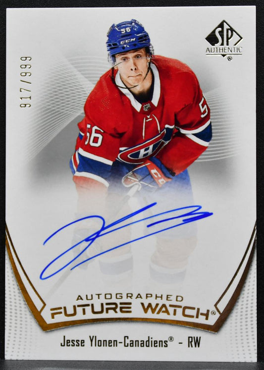 2021-22 SP Authentic Future Watch Auto Jesse Ylonen Canadiens RC Auto 6999