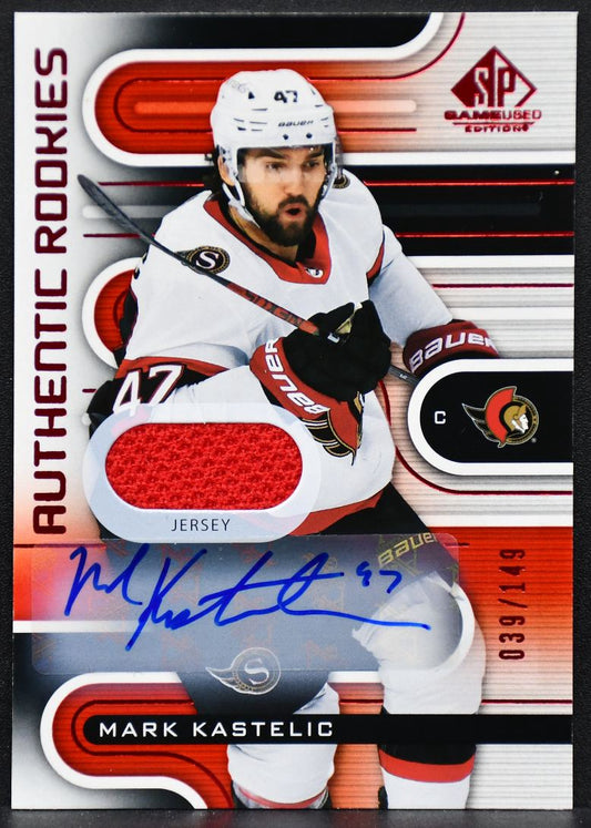 22-23 SP Game Used Authentic RCs Auto Jersey Kastelic Senators RC /149 4306