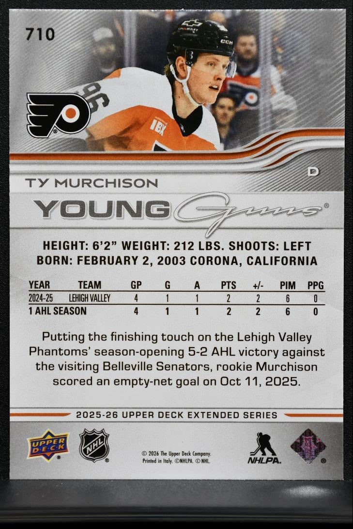 2025-26 Upper Deck Extended Series Young Guns Ty Murchison 710 Flyers RC 3321