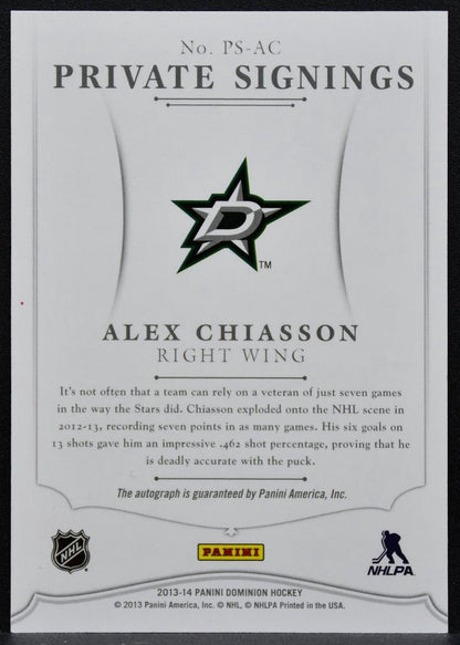 2013-14 Panini Dominion Private Signings Alex Chiasson Stars Auto 065/199 7491