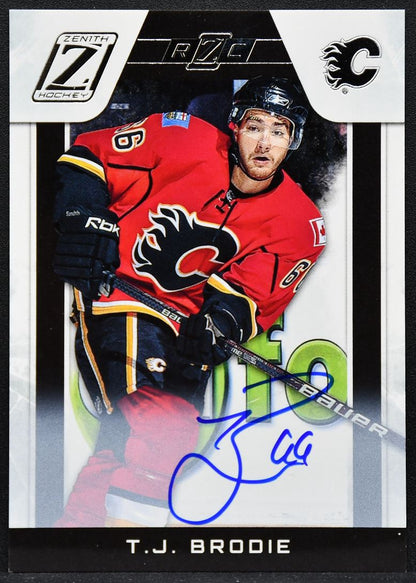 2010-11 Panini Zenith Rookie T.J. Brodie 187 Calgary Flames RC Auto 835/999 2897