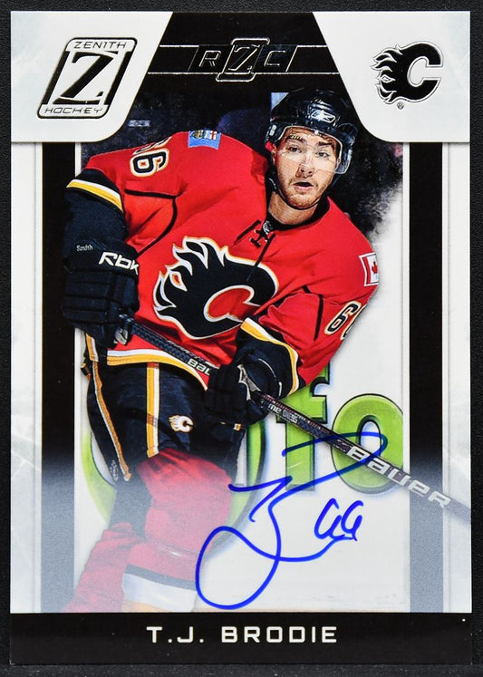 2010-11 Panini Zenith Rookie T.J. Brodie 187 Calgary Flames RC Auto 835/999 2897