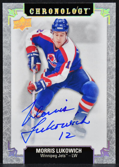 2018-19 UD Chronology Auto Morris Lukowich FH-WI-ML Winnipeg Jets Auto 5811