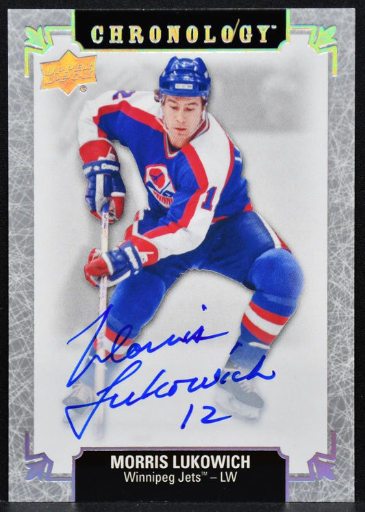 2018-19 UD Chronology Auto Morris Lukowich FH-WI-ML Winnipeg Jets Auto 5811