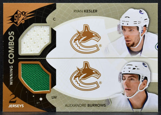 2010-11 SPx Winning Combos Ryan Kesler/Alexandre Burrows Canucks Jersey 3295