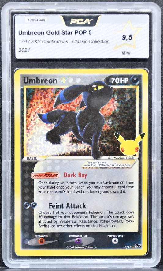 Pokémon Celebrations: Classic Collection Umbreon Gold Star 17 Holofoil PCA 9.5