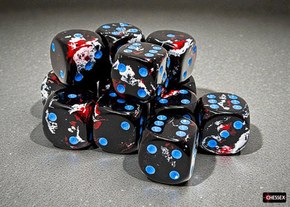 Chessex Brush™ Dark Side™/blue 16mm Dice Block™ (24608)
