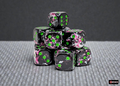 Chessex Brush™ Paintball™/green 16mm Dice Block™ (24614)