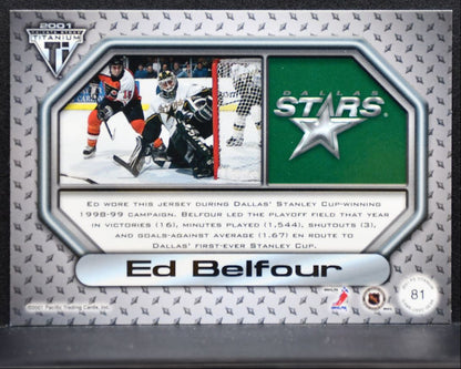 2000-01 Pacific Atomic Jerseys Ed Belfour 81 Dallas Stars Jersey 2080
