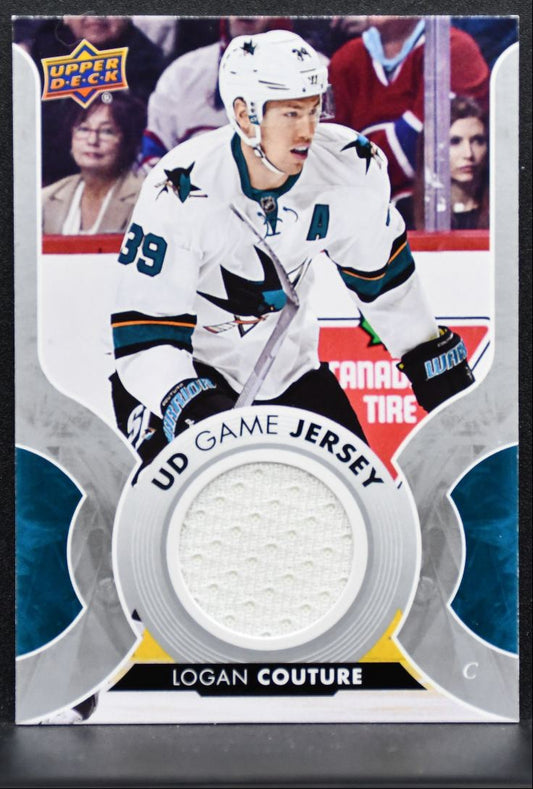 2017-18 Upper Deck Series 1 UD Game Jerseys Logan Couture Sharks Jersey 1502