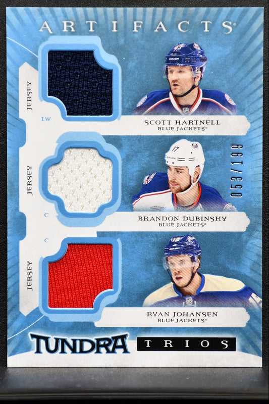 2015-16 UD Artifacts Tundra Blue Hartnell/Dubinsky/Johansen /199 Jersey 9134