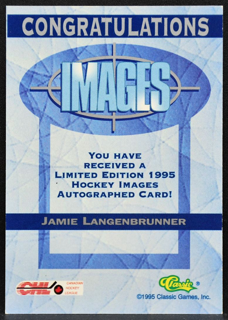 1995-96 Classic Games CHL Images Jamie Langenbrunner Auto 1051/1500 6269