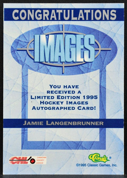 1995-96 Classic Games CHL Images Jamie Langenbrunner Auto 1051/1500 6269