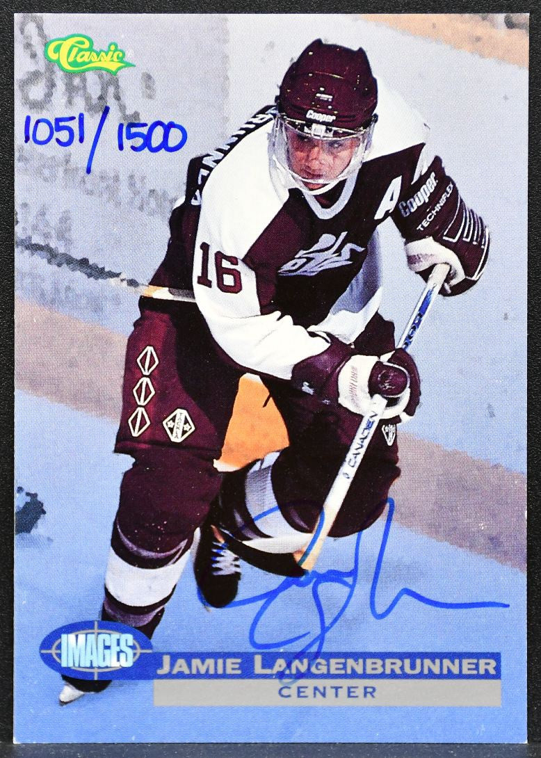 1995-96 Classic Games CHL Images Jamie Langenbrunner Auto 1051/1500 6269