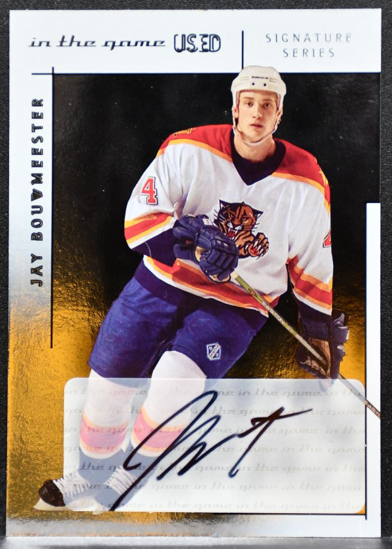 2003-04 In The Game Used Signature Series Jay Bouwmeester Panthers Auto 6716