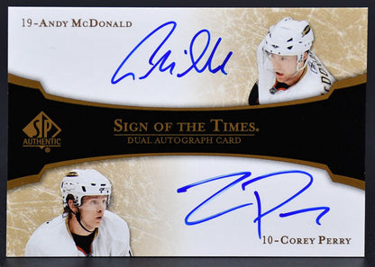 2007-08 Sp Authentic Sign of the Times Dual McDonald / Perry Anaheim Ducks Auto