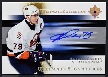 Carte autographiée Yashin US-AY des Islanders de New York, collection Ultimate Signatures UD 2005-06