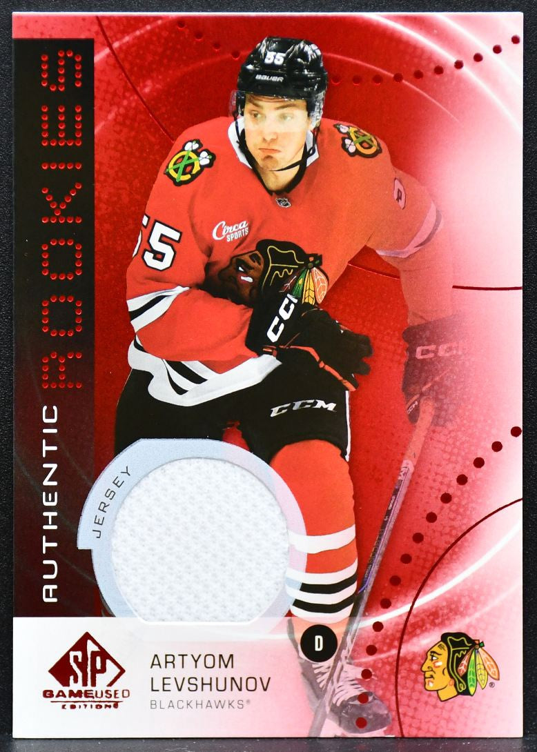 2025-26 SP Game Used Authentic Red  Levshunov AR-AL Blackhawks RC Jersey 3169