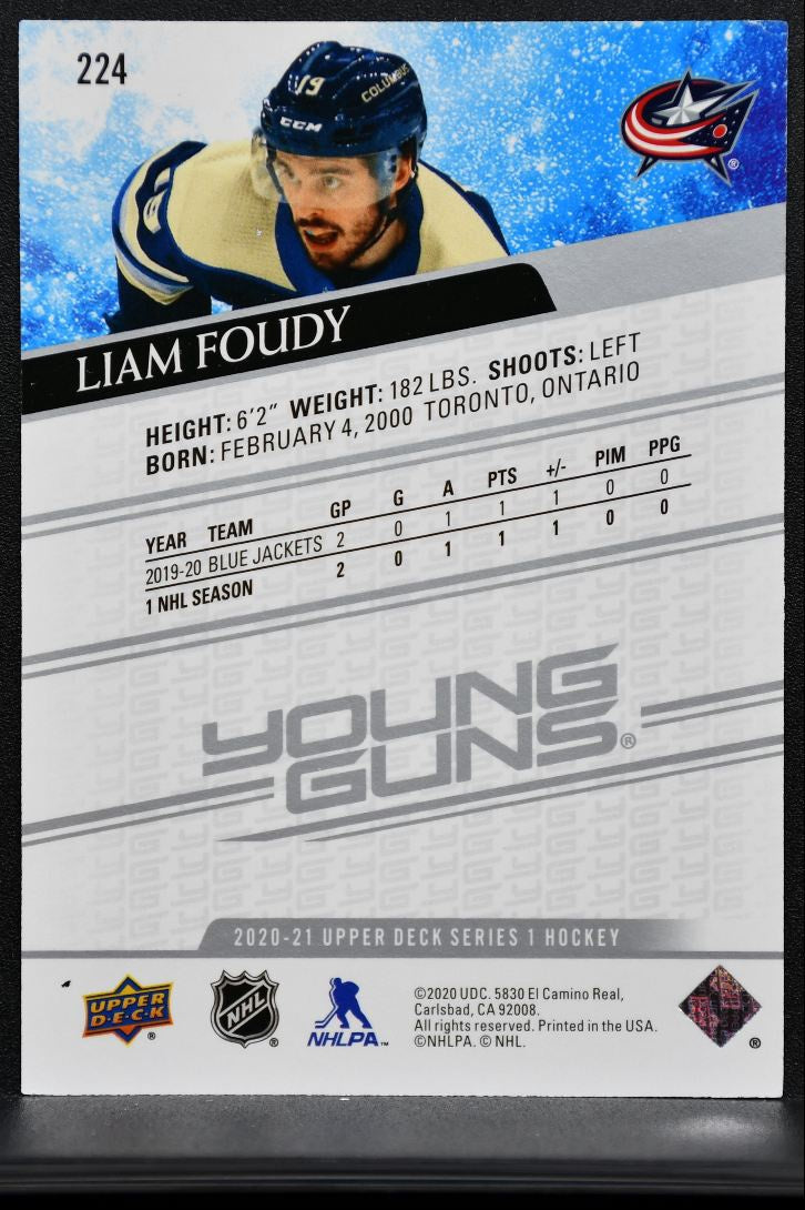 2020-21 Upper Deck Series 1 Young Guns Liam Foudy Columbus Blue Jackets RC 4373