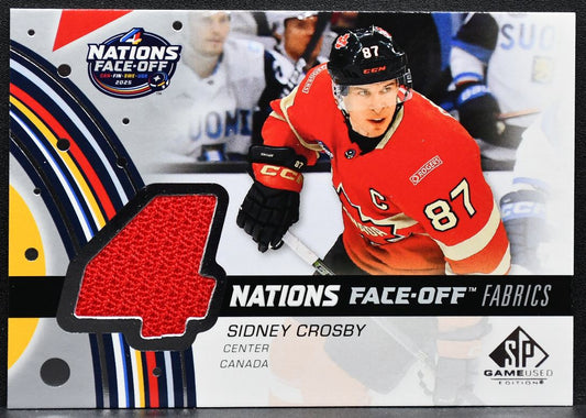 2025-26 SP Game Used 4 Nations Face Off Fabrics Sidney Crosby Canada Jersey 7146