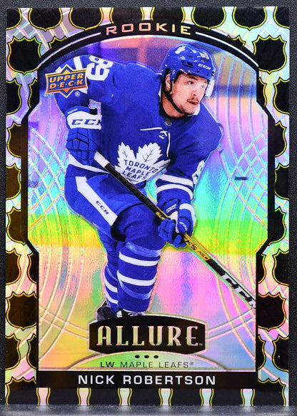 2020-21 UD Allure Rookie 1917 Shield Nick Robertson 99 Maple Leafs RC 07/17 8341