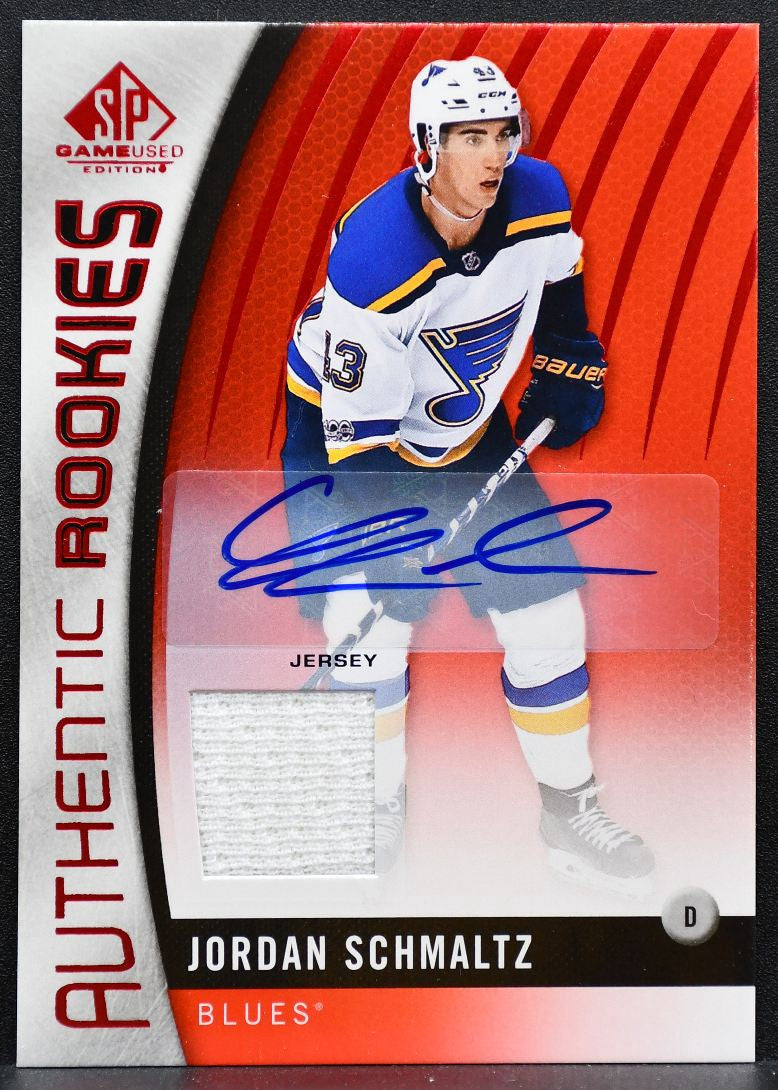 2017-18 SP Game Used Rookie Jersey Auto Red Jordan Schmaltz RC Auto Jersey 1186