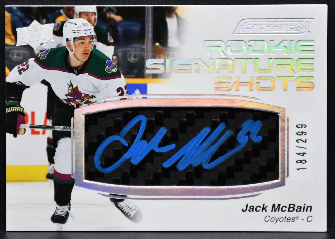 23-24 UD Engrained RC Signature Shots Jack McBain Coyotes RC Auto /299 Stick 5266