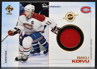 2000-01 Pacific Private Stock Game Gear Saku Koivu 57 Canadiens Jersey 9769