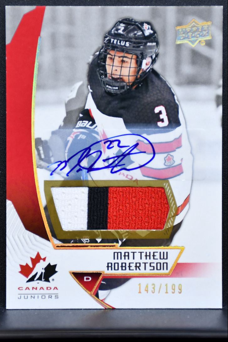 2019-20 UD Team Canada Juniors Swatch Auto Robertson Auto 143/199 Patch 6613
