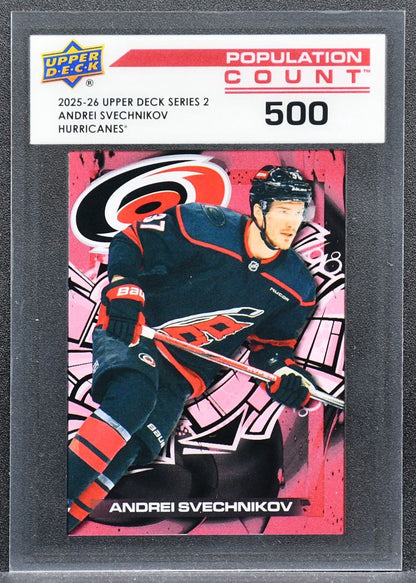 2025-26 UD Series 2 Population Count 500 Andrei Svechnikov PC-51 Hurricanes 7795