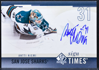 2010-11 SP Authentic Sign of the Times Antti Niemi San Jose Sharks Auto 6396