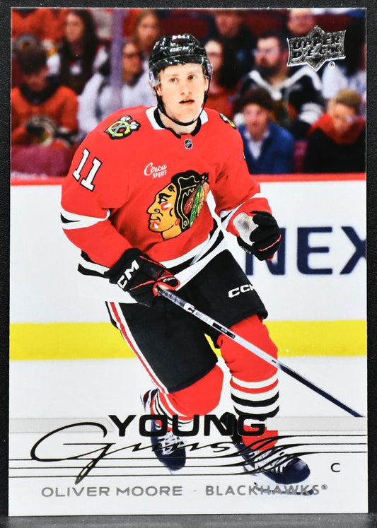 2025-26 UD Series 1 Young Guns Oliver Moore 216 Chicago Blackhawks RC
