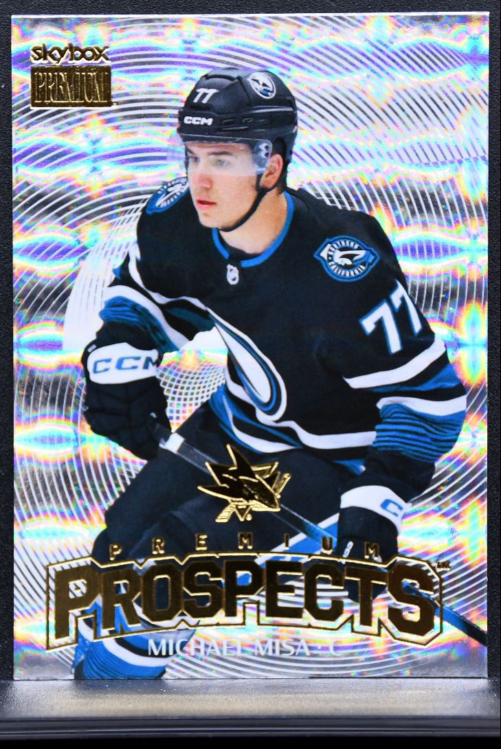 2025-26 SkyBox Metal Universe Premium Prospects Michael Misa Sharks RC 9898