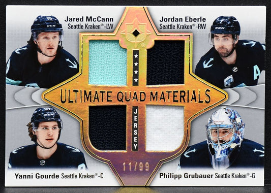 2022-23 UD Ultimate Jersey McCann Eberle Gourde Grubauer QM-EGMG /99