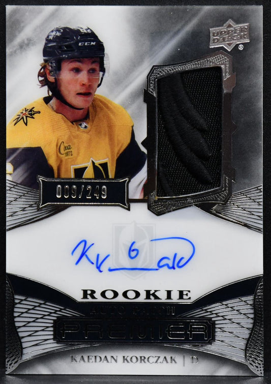 2022-23 UD Premier Acetate Rookie Auto Patch Kaedan Korczak AR-KK /249 Patch