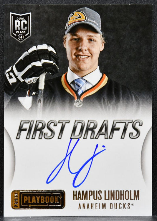 2013-14 Panini Playbook First Drafts Signatures Hampus Lindholm RC Auto 7385