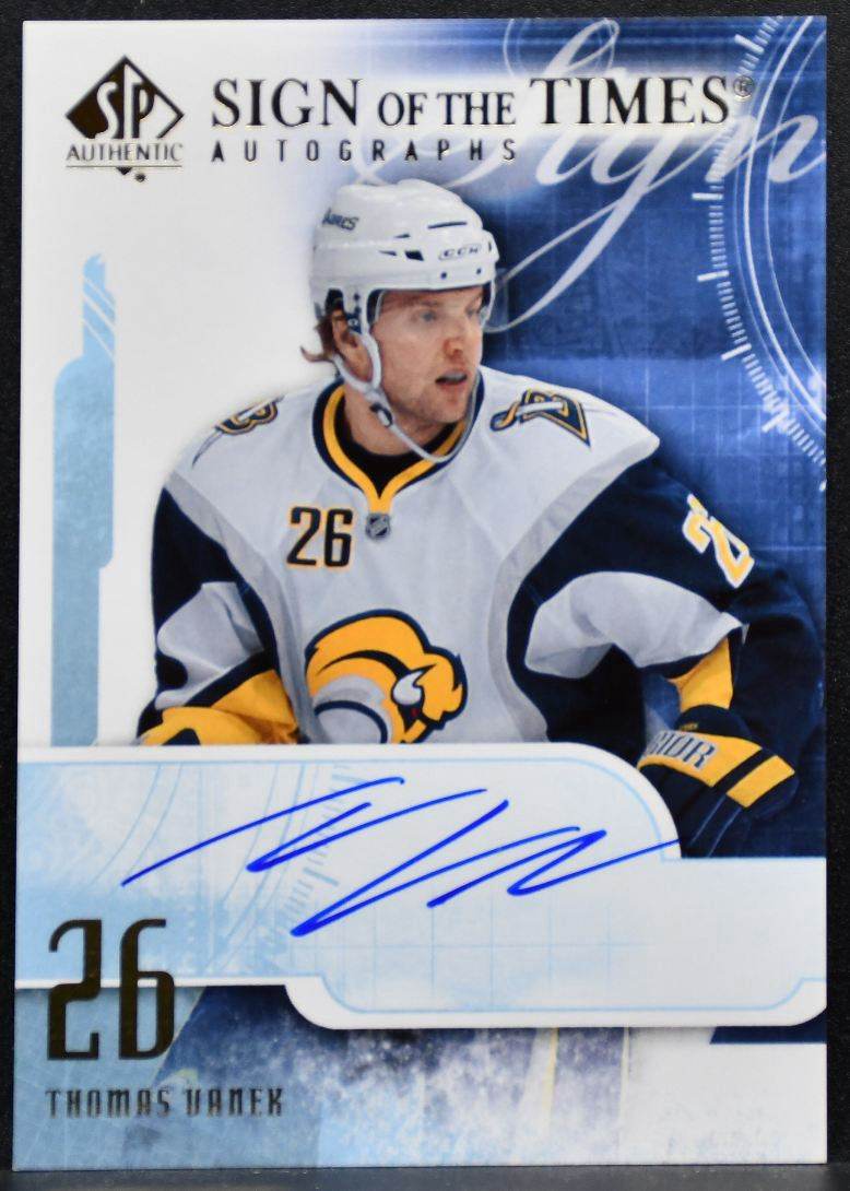 2008-09 SP Authentic Sign of the Times Thomas Vanek Buffalo Sabres Auto 7119