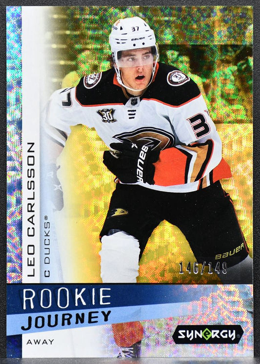 23-24 UD Synergy Rookie Journey Gold Leo Carlsson RJ-15 Anaheim Ducks RC 146/149 8693