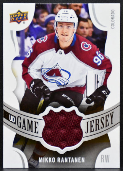 2018-19 Upper Deck Series 1 UD Game Jersey Mikko Rantanen Avalanche Jersey 5425