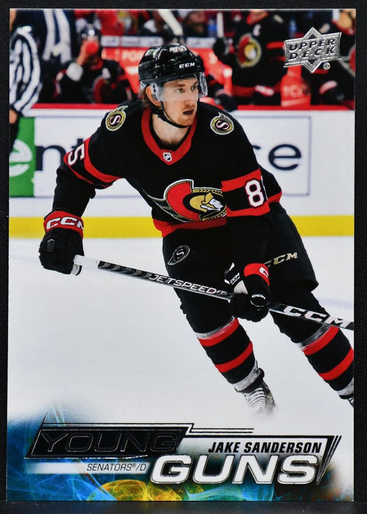 2022-23 Upper Deck Series 2 Young Guns Jake Sanderson 466 Ottawa Senators RC 2104