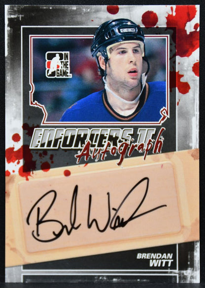 2013-14 In The Game Enforcers Red Brendan Witt A-BW Auto 7822