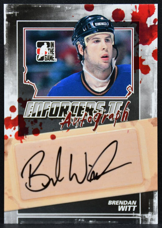 2013-14 In The Game Enforcers Red Brendan Witt A-BW Auto 7822