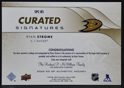 2022-23 SP Authentic Curated Signatures Ryan Strome SPC-RS Auto