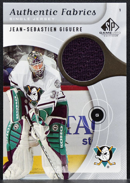 2005-06 SP Game Used Authentic Fabrics Single Jersey Giguere Jersey 9484