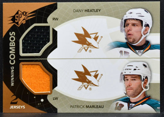 2010-11 SPx Winning Combos Patrick Marleau/Dany Heatley WC-MH Sharks Jersey 6609