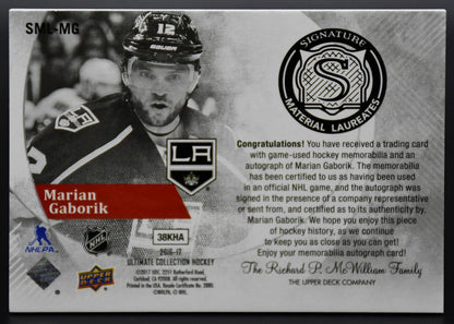 2016-17 UD Ultimate Collection Gaborik SML-MG Los Angeles Kings Auto /99 Jersey