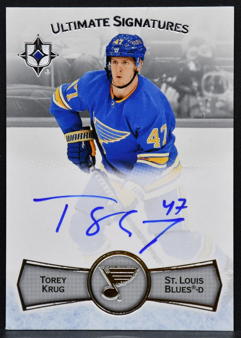 2022-23 UD Ultimate Collection Signatures Torey Krug US-TK St. Louis Blues Auto 6287