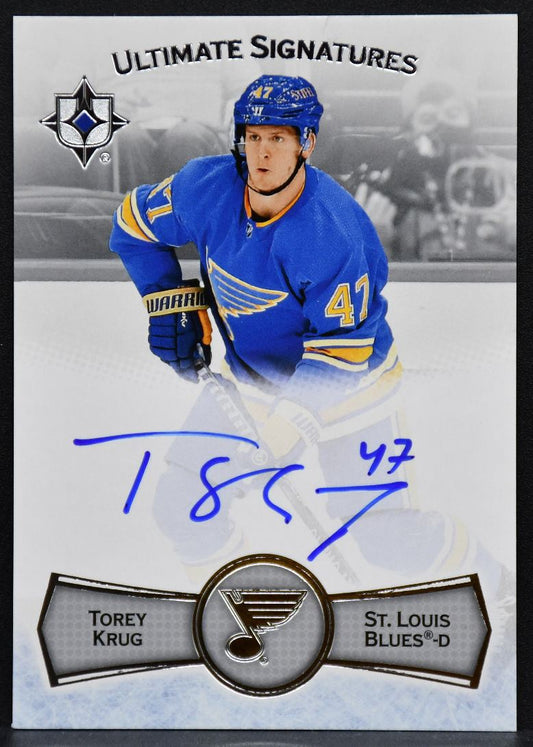 2022-23 UD Ultimate Collection Signatures Torey Krug US-TK St. Louis Blues Auto 6287