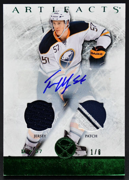 2012-13 UD Artifacts Emerald Auto Materials Tyler Myers 95 Auto 1/8 Patch